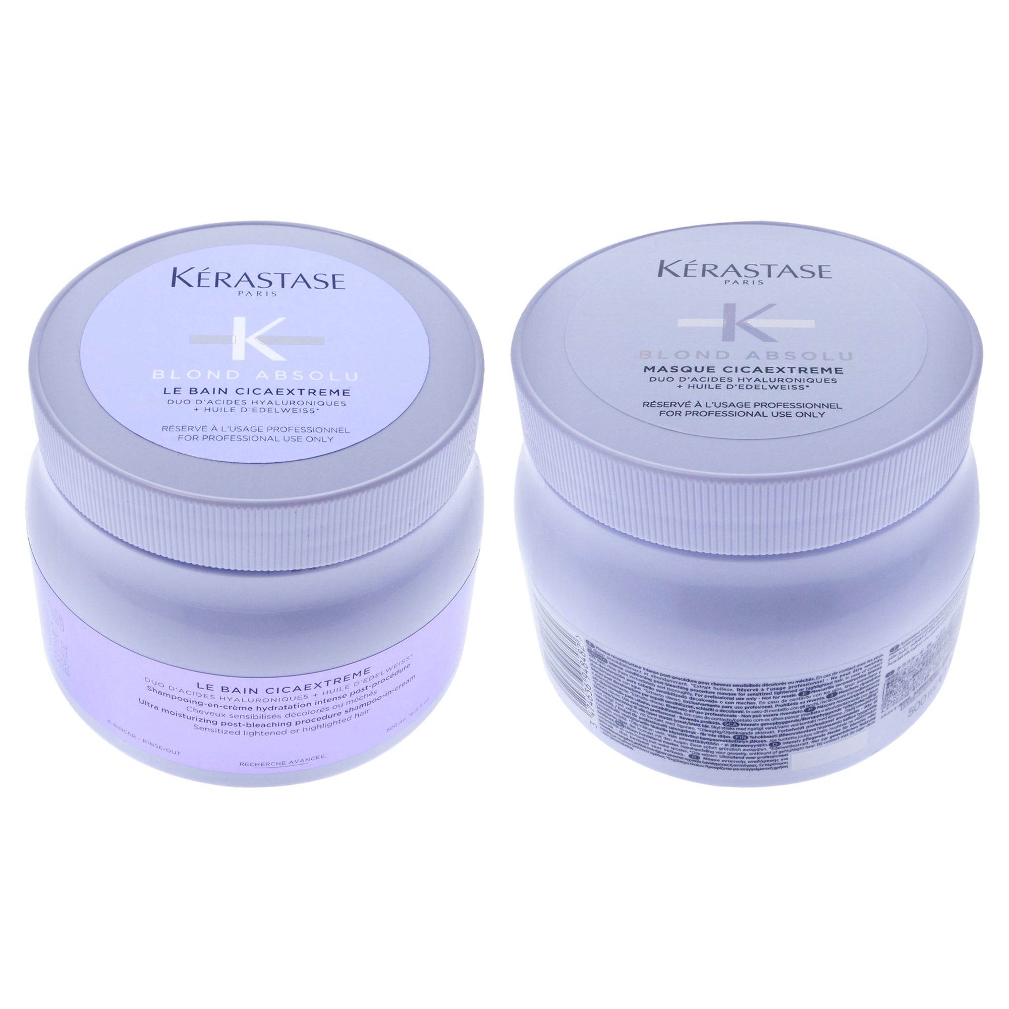 Blond Absolu Kit by Kerastase for Unisex - 2 Pc Kit 16.9oz Blond Absolu Le Bain Cicaextreme Shampoo, 16.9oz Blond Absolu Cicaextreme Mask