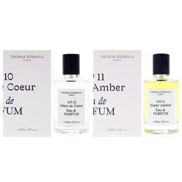 Thomas Kosmala No 11 - Super Amber and Thomas Kosmala No 10 - Desire Du Coeur Kit by Thomas Kosmala for Unisex - 2 x 3.3 oz EDP Spray
