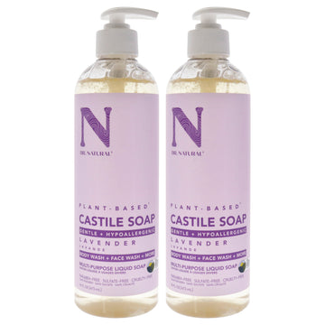 Castile Liquid Soap - Lavender by Dr. Natural for Unisex - 16 oz Soap - Pack of 2
