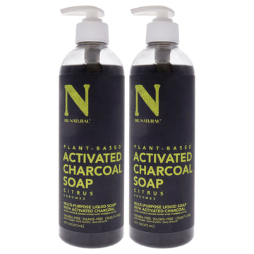Activated Charcoal Liquid Soap - Citrus by Dr. Natural for Unisex - 16 oz Soap - Pack of 2