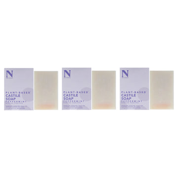 Castile Bar Soap - Peppermint by Dr. Natural for Unisex - 5 oz Soap - Pack of 3