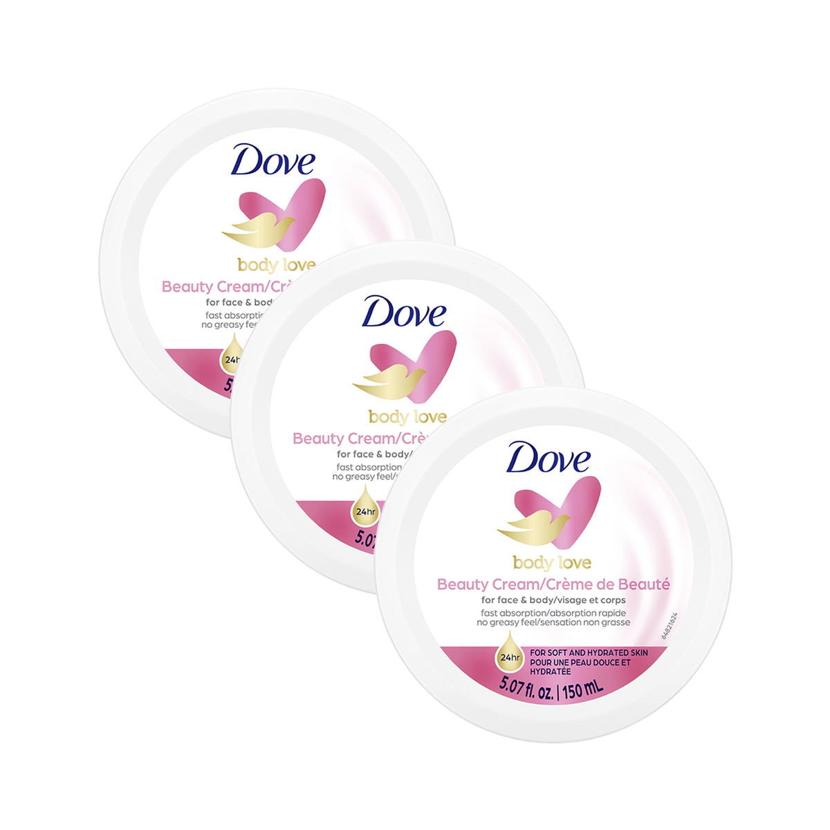 Beauty Cream - Pink by Dove for Women - 5 oz Cream - Pack of 3