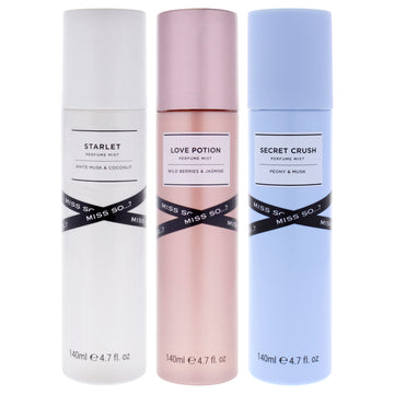 Perfume Mist Kit by So…? for Women - 3 Pc Kit 4.7oz Perfume Mist - Love Potion, 4.7oz Perfume Mist - Secret Crush, 4.7oz Perfume - Mist Starlet