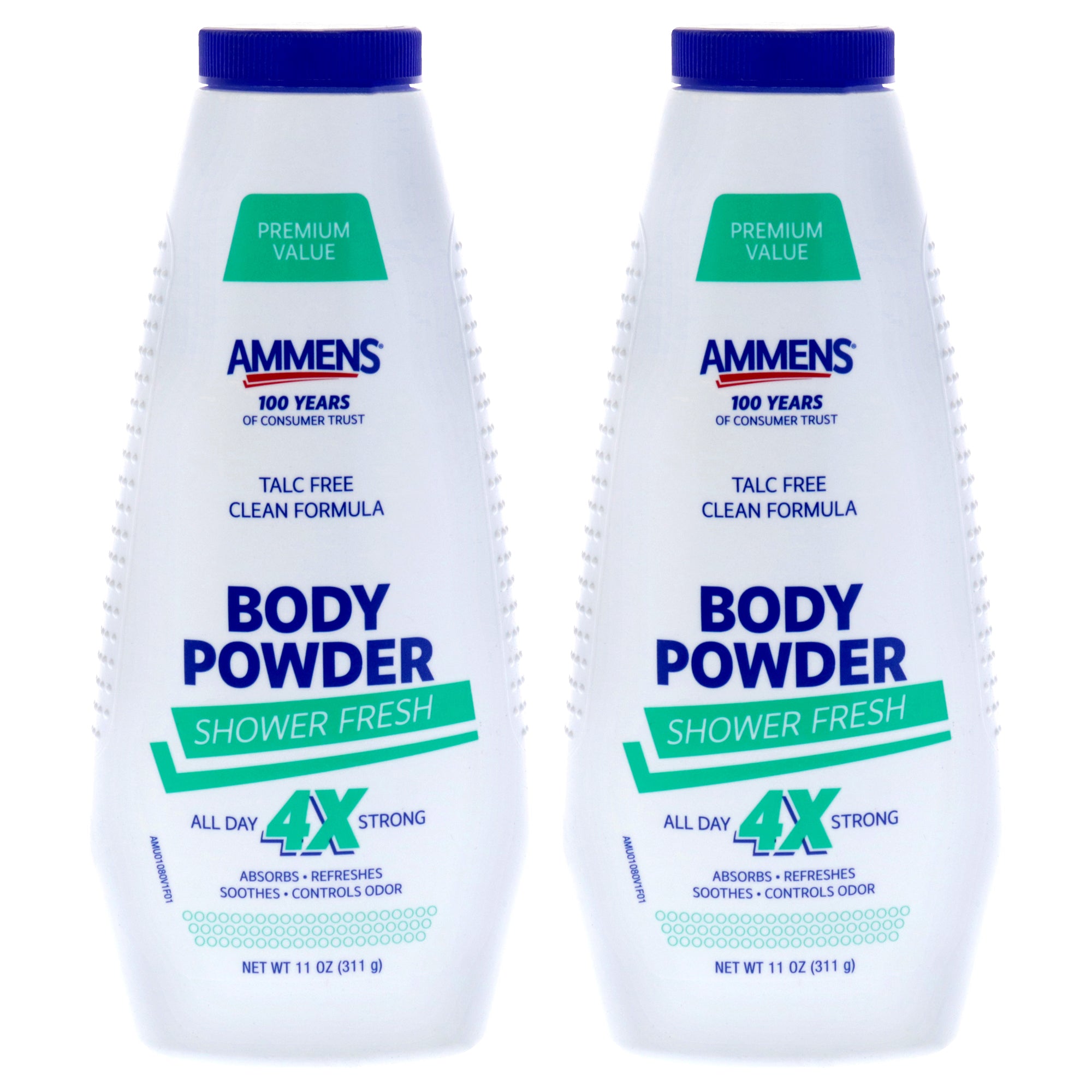 Body Powder - Shower Fresh by Ammens for Unisex - 11 oz Powder - Pack of 2