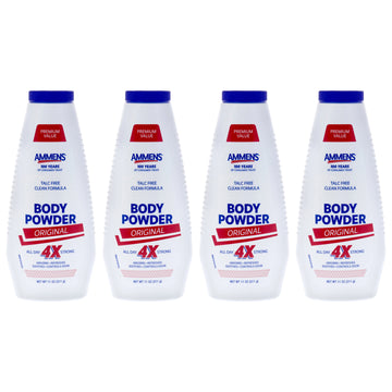 Body Powder - Original by Ammens for Unisex - 11 oz Powder - Pack of 4