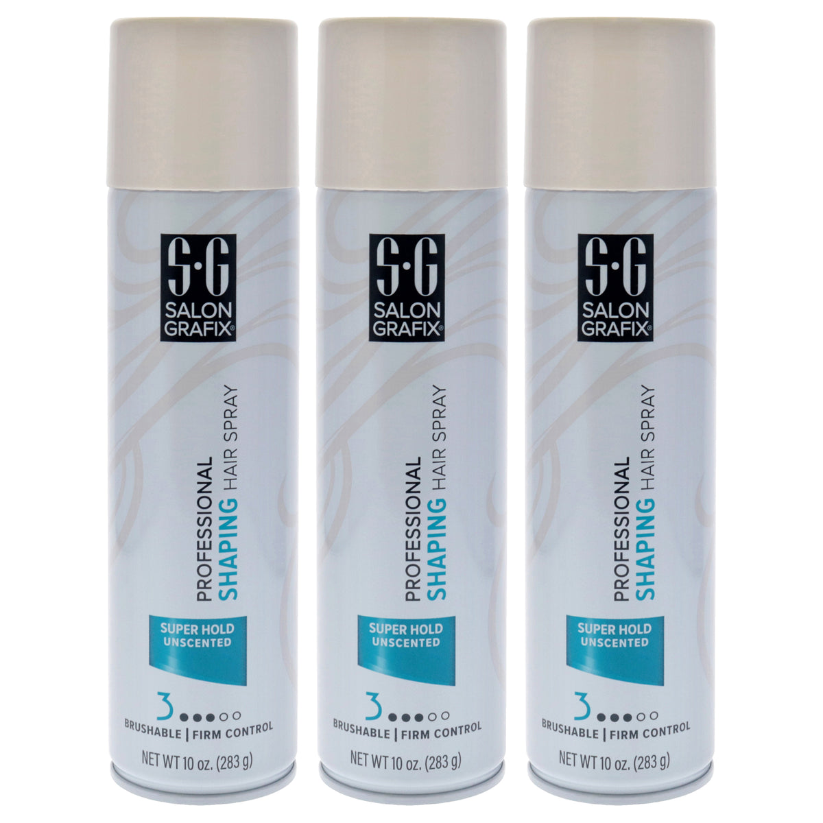 Shaping Hair Spray - Super Hold Unscented by Salon Grafix for Unisex - 10 oz Hair Spray - Pack of 3