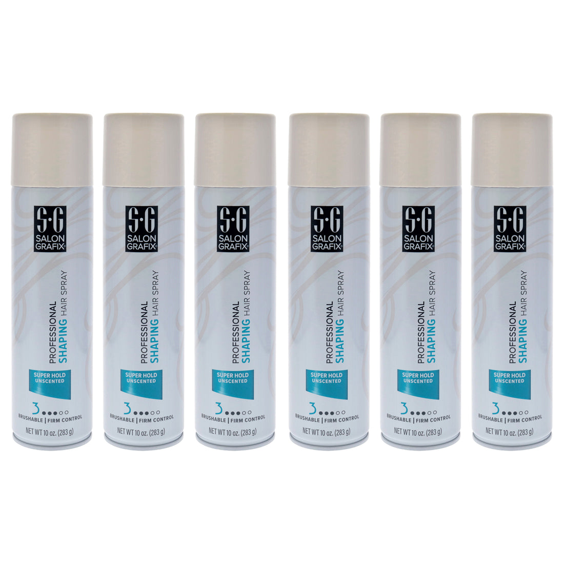 Shaping Hair Spray - Super Hold Unscented by Salon Grafix for Unisex - 10 oz Hair Spray - Pack of 6