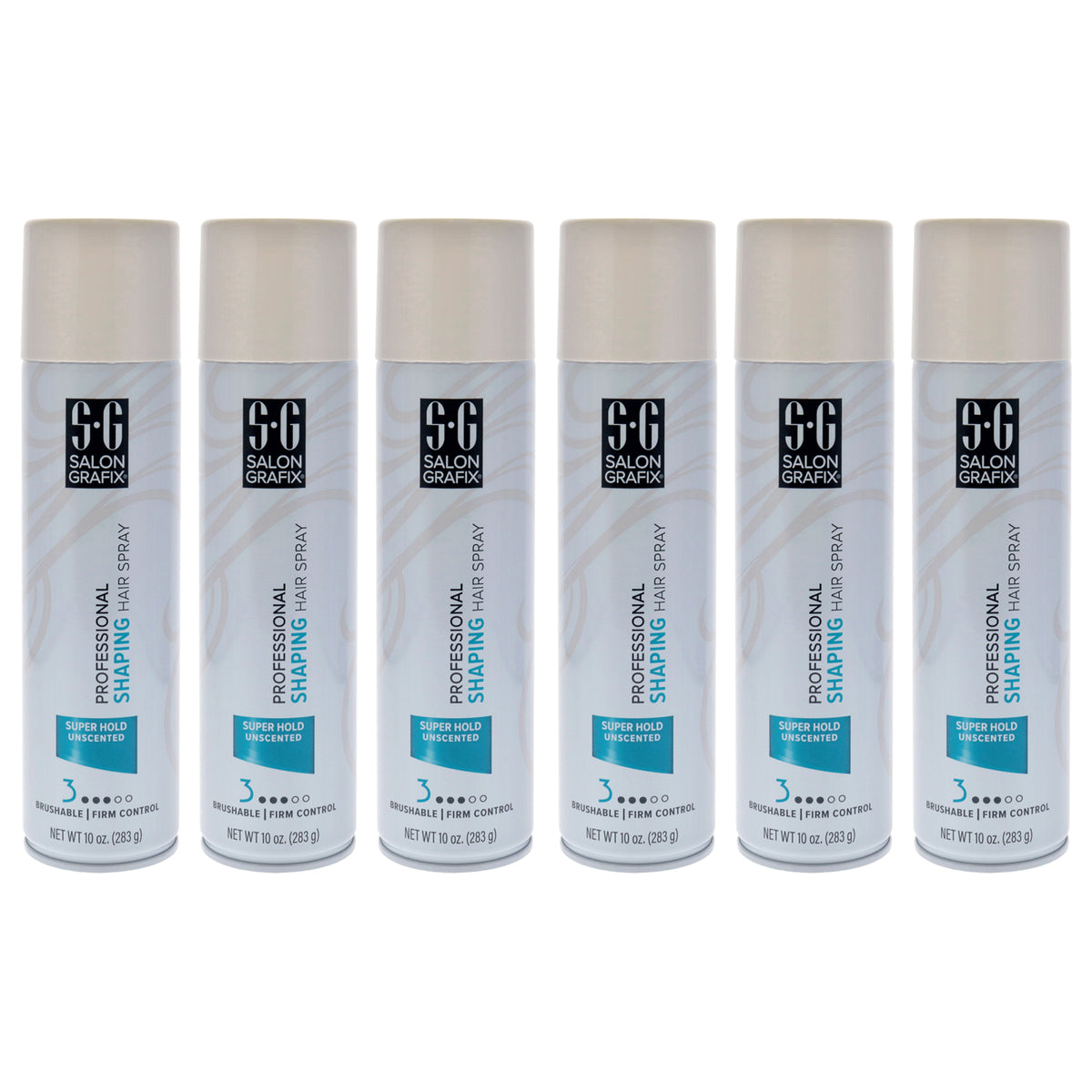 Shaping Hair Spray - Super Hold Unscented by Salon Grafix for Unisex - 10 oz Hair Spray - Pack of 6