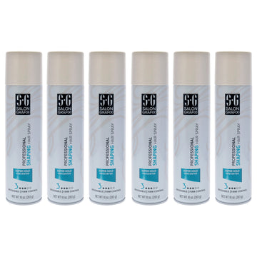 Shaping Hair Spray - Super Hold Unscented by Salon Grafix for Unisex - 10 oz Hair Spray - Pack of 6