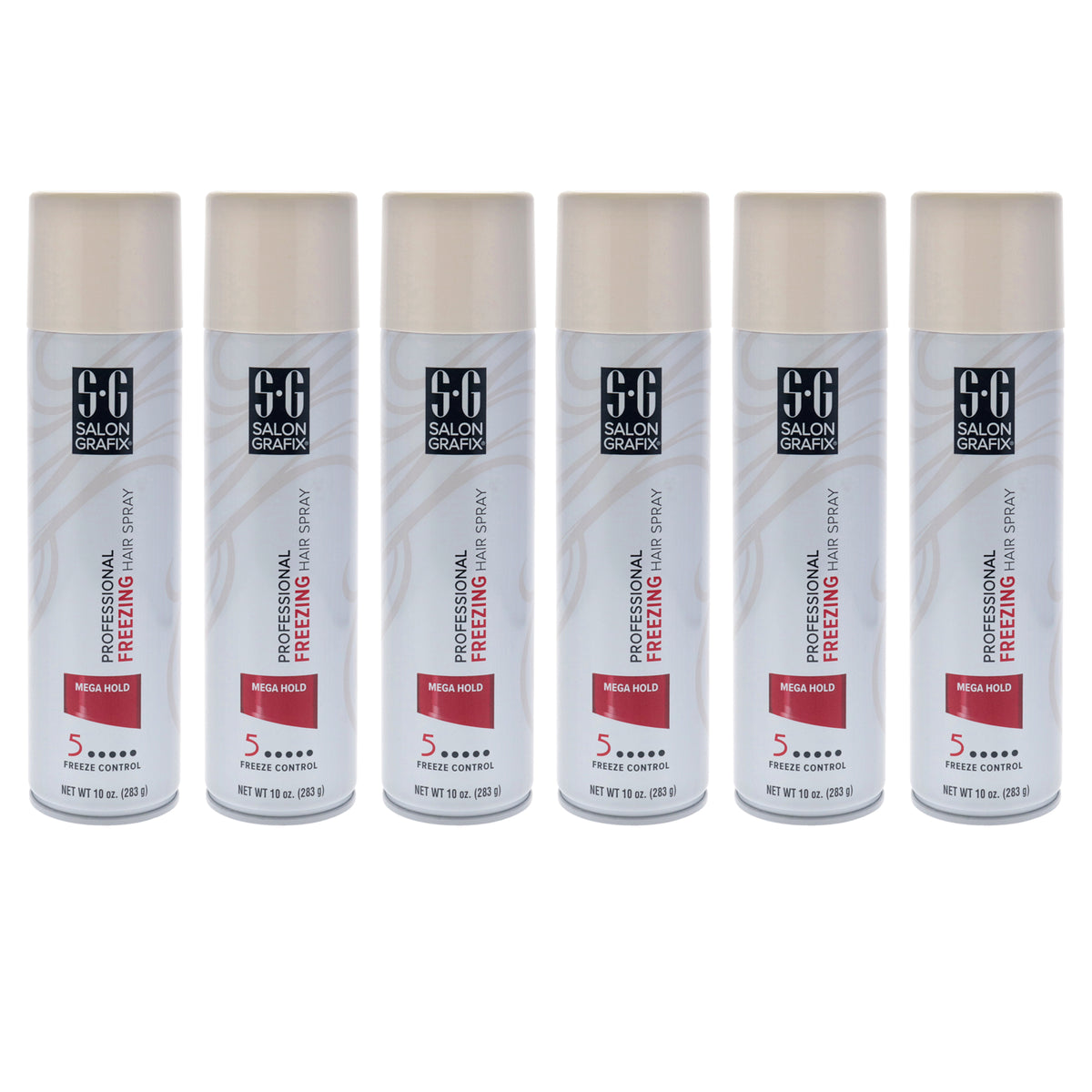 Freezing Hair Spray - Mega Hold by Salon Grafix for Unisex - 10 oz Hair Spray - Pack of 6