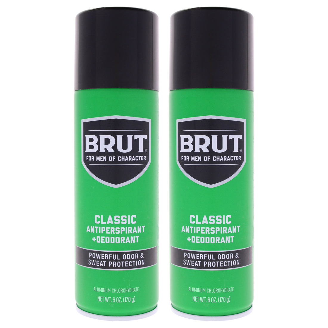 Classic Scent Antiperspirant and Deodorant Spray by Brut for Unisex - 6 oz Deodorant Spray - Pack of 2