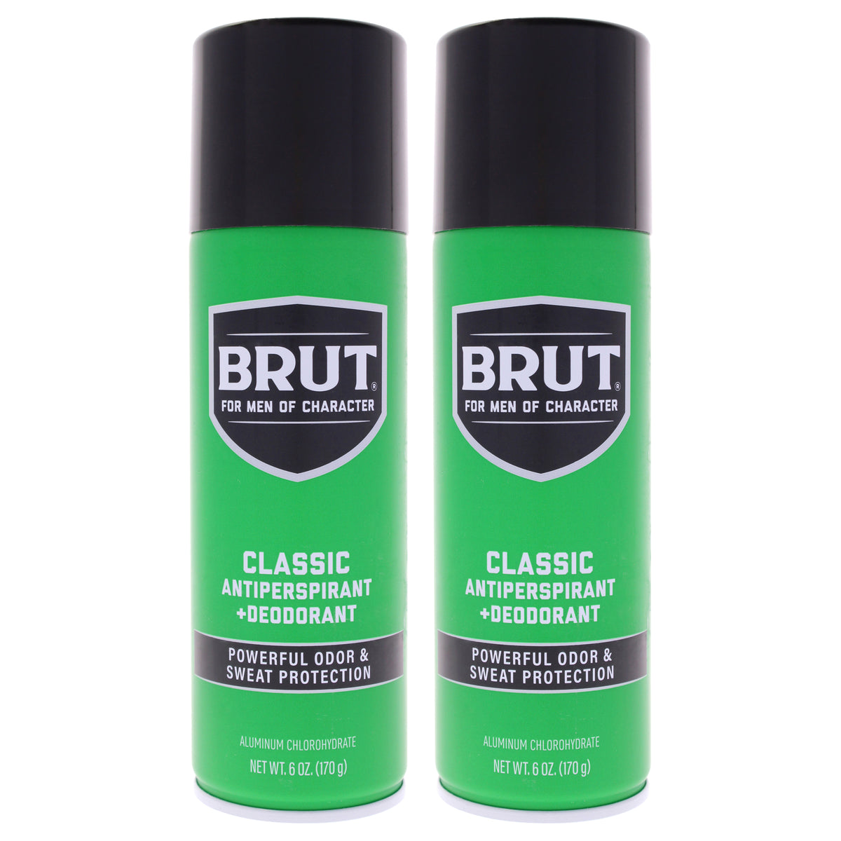 Classic Scent Antiperspirant and Deodorant Spray by Brut for Unisex - 6 oz Deodorant Spray - Pack of 2