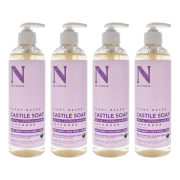 Castile Liquid Soap - Lavender by Dr. Natural for Unisex - 16 oz Soap - Pack of 4