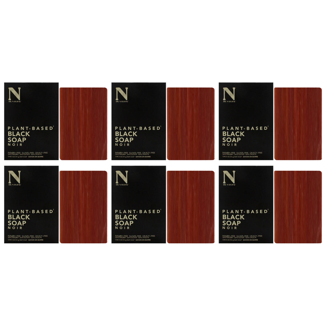Bar Soap - Black by Dr. Natural for Unisex - 5 oz Soap - Pack of 6