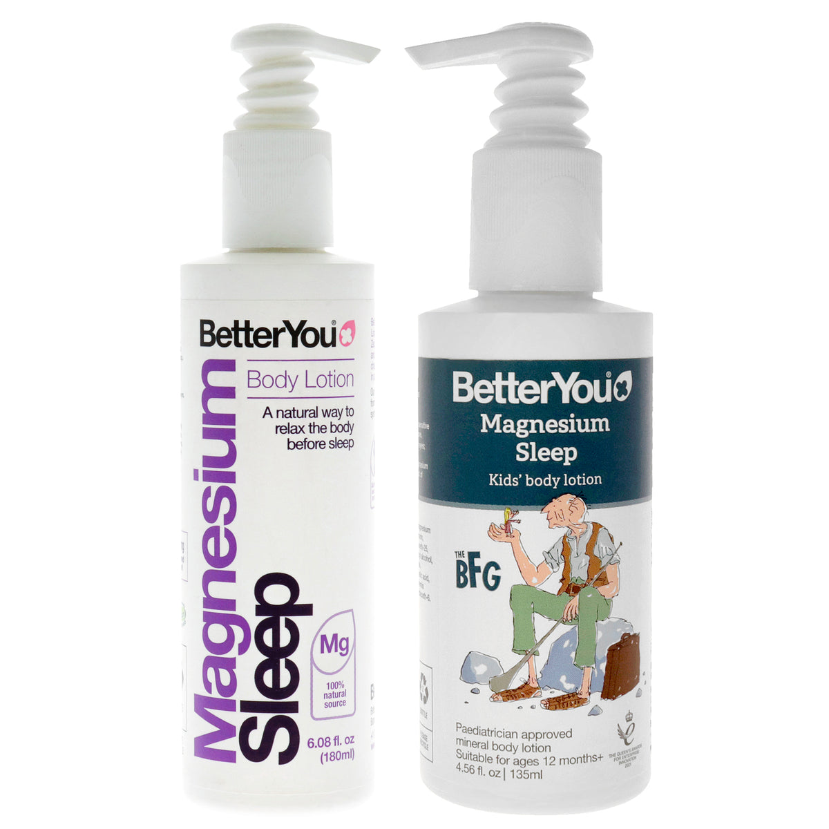 BY Sleep Lotion Bundle Kit by BetterYou for Unisex - 2 Pc Kit 4.56oz Magnesium Sleep Body Lotion, 6.08oz Magnesium Sleep Body Lotion