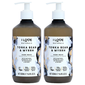 Natural Hands Wash - Tonka Bean and Myrrh by I Love Cosmetics for Women - 16.9 oz Hand Wash - Pack of 2