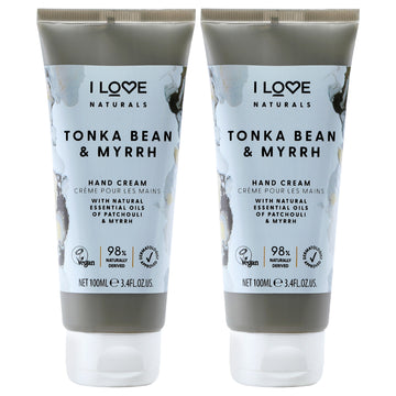 Tonka Bean and Myrrh Hand Cream by I Love Cosmetics for Women - 3.4 oz Cream - Pack of 2