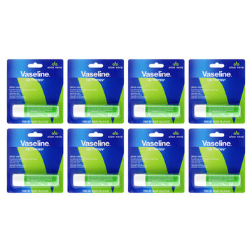 Lip Therapy Petroleum Jelly - Aloe Vera by Vaseline for Women - 0.16 oz Lip Balm - Pack of 8