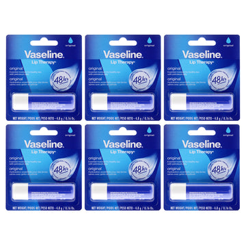 Lip Therapy Original Petroleum Jelly by Vaseline for Women - 0.16 oz Lip Balm - Pack of 6
