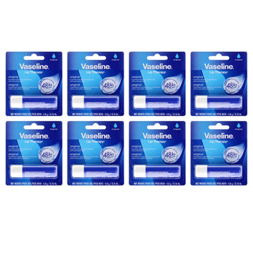 Lip Therapy Original Petroleum Jelly by Vaseline for Women - 0.16 oz Lip Balm - Pack of 8