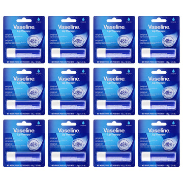 Lip Therapy Original Petroleum Jelly by Vaseline for Women - 0.16 oz Lip Balm - Pack of 12