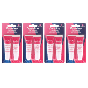 Lip Therapy - Rosy Lips by Vaseline for Women - 2 x 0.35 oz Lip Balm - Pack of 8
