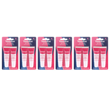Lip Therapy - Rosy Lips by Vaseline for Women - 2 x 0.35 oz Lip Balm - Pack of 12