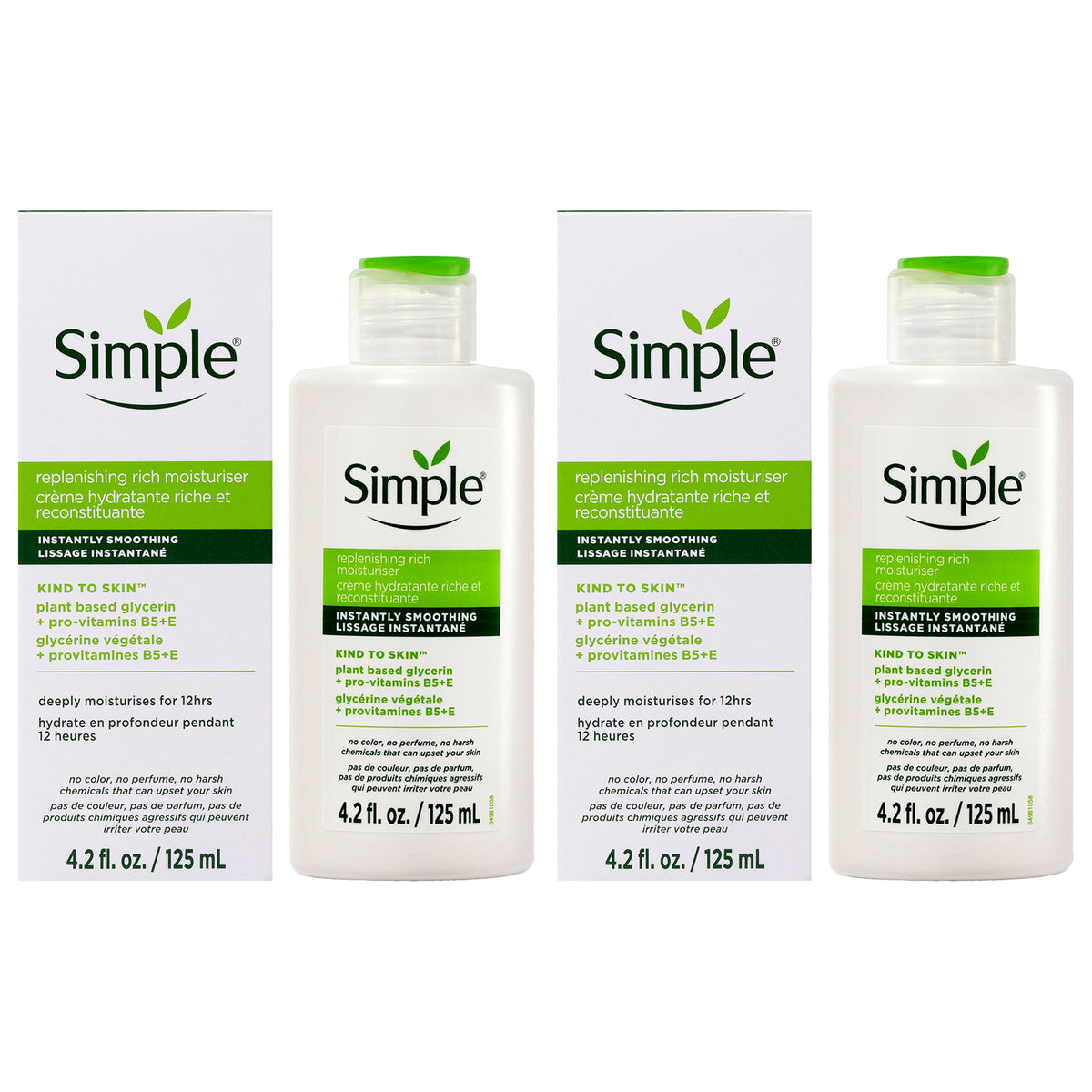 Kind To Skin Replenishing Rich Moisturizer by Simple for Women - 4.2 oz Moisturizer - Pack of 2