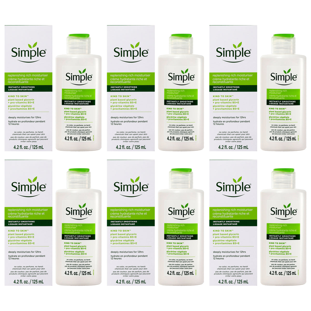 Kind To Skin Replenishing Rich Moisturizer by Simple for Women - 4.2 oz Moisturizer - Pack of 6