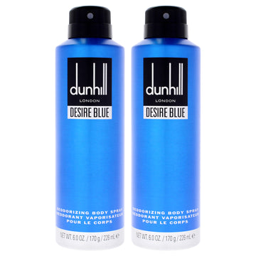 Desire Blue London by Alfred Dunhill for Men - 6.6 oz Body Spray - Pack of 2