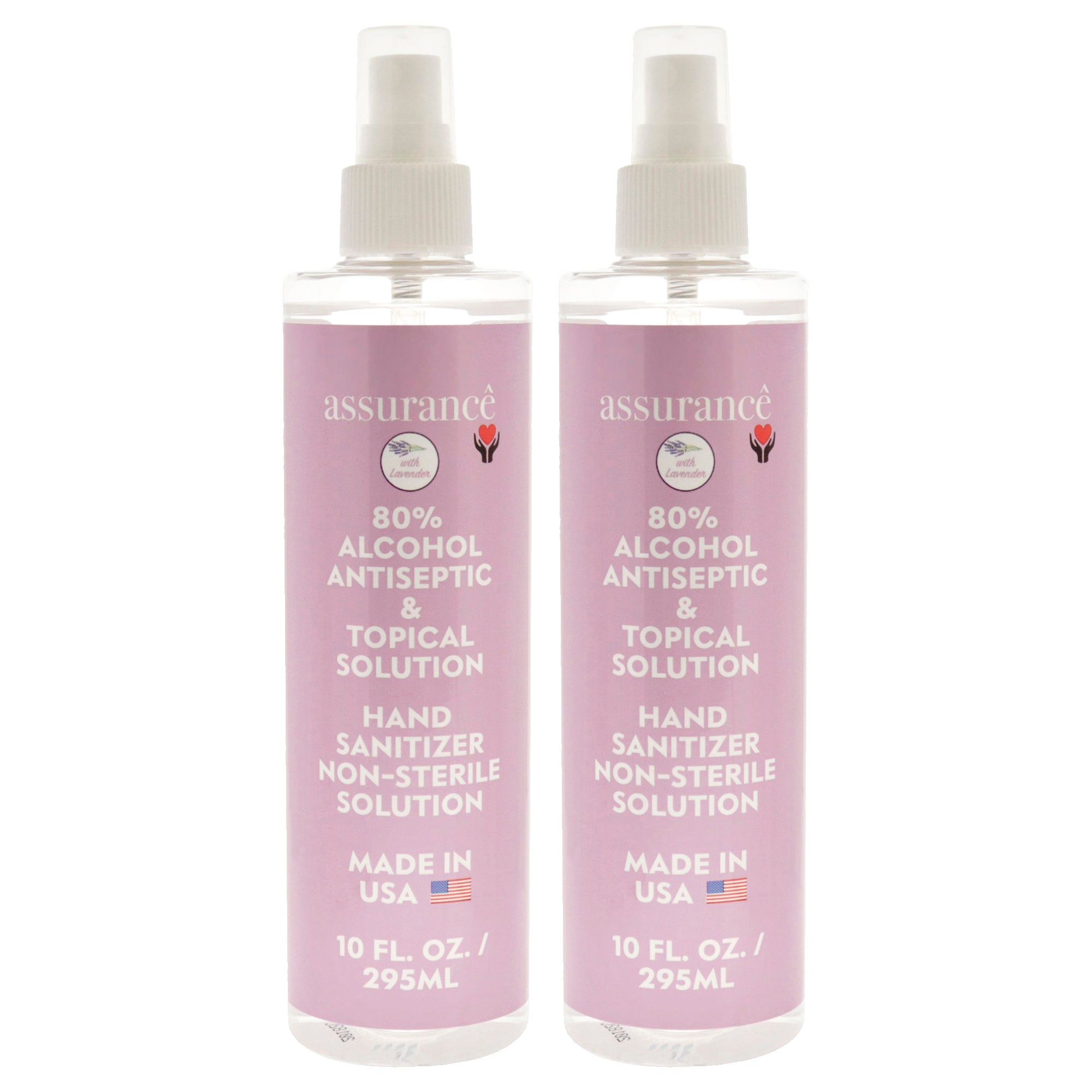 Hand Sanitizer Non-Sterile Solution - Lavender by Assurance for Unisex - 10 oz Hand Sanitizer - Pack of 2