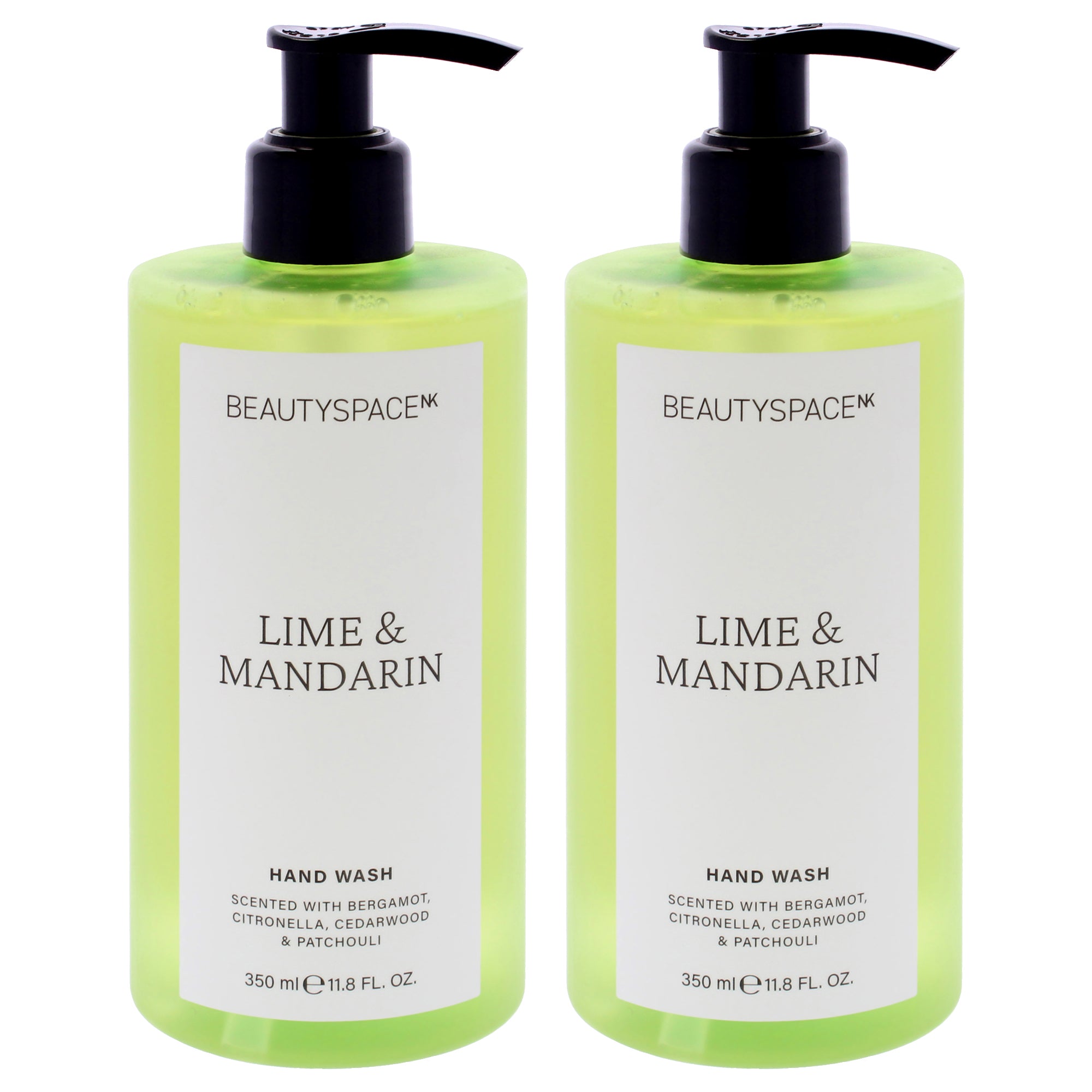 Beauty Space Hand Wash - Lime and Mandarin by BeautySpace for Unisex - 11.8 oz Hand Wash - Pack of 2