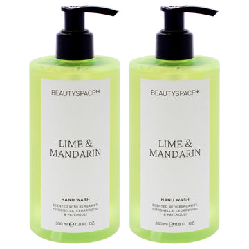 Beauty Space Hand Wash - Lime and Mandarin by BeautySpace for Unisex - 11.8 oz Hand Wash - Pack of 2