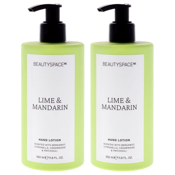 Beauty Space Hand Lotion - Lime and Mandarin by BeautySpace for Unisex - 11.8 oz Hand Lotion - Pack of 2
