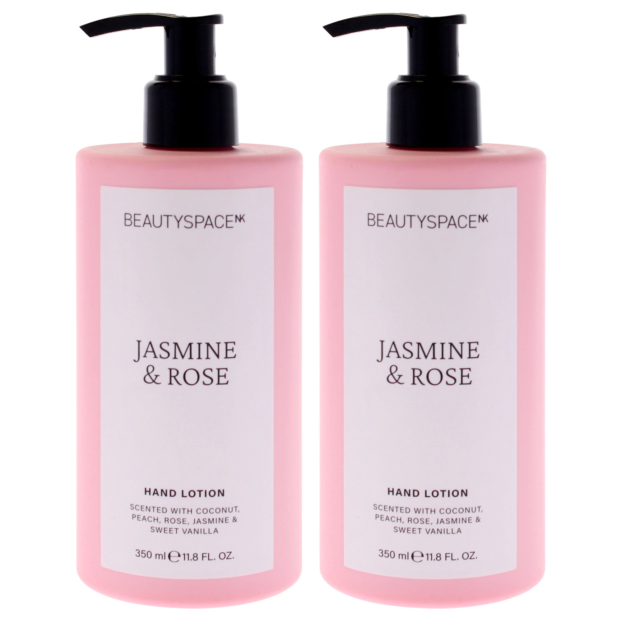 Beauty Space Hand Lotion - Jasmine and Rose by BeautySpace for Unisex - 11.8 oz Hand Lotion - Pack of 2
