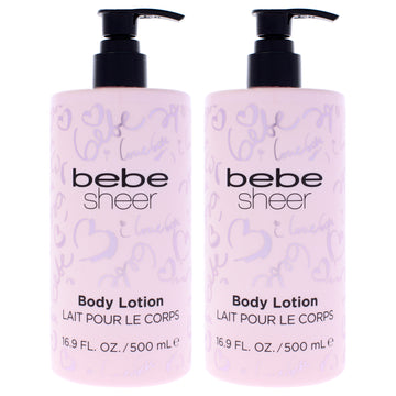 Bebe Sheer by Bebe for Women - 16.9 oz Body Lotion - Pack of 2