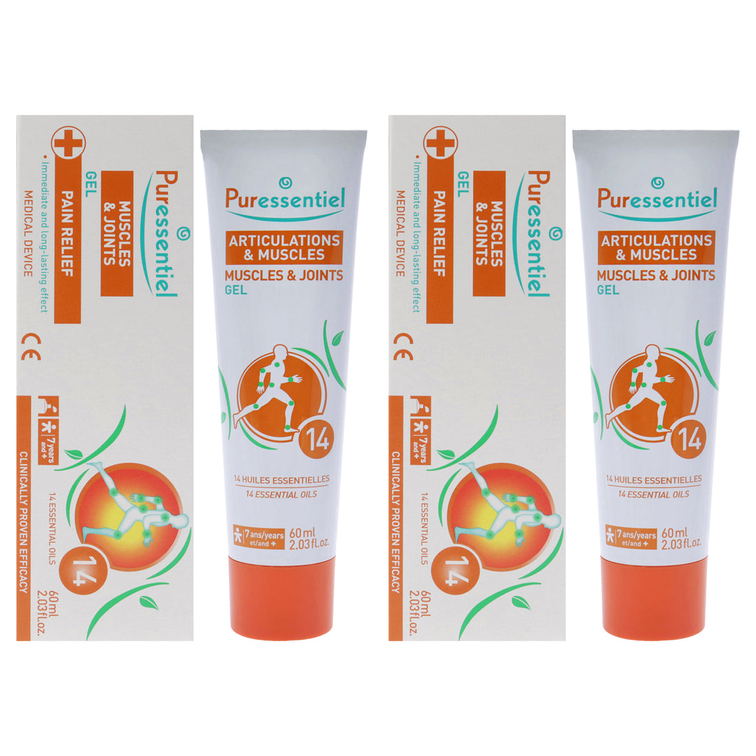 Articulations and Muscles Gel by Puressentiel for Unisex - 2.03 oz Gel - Pack of 2