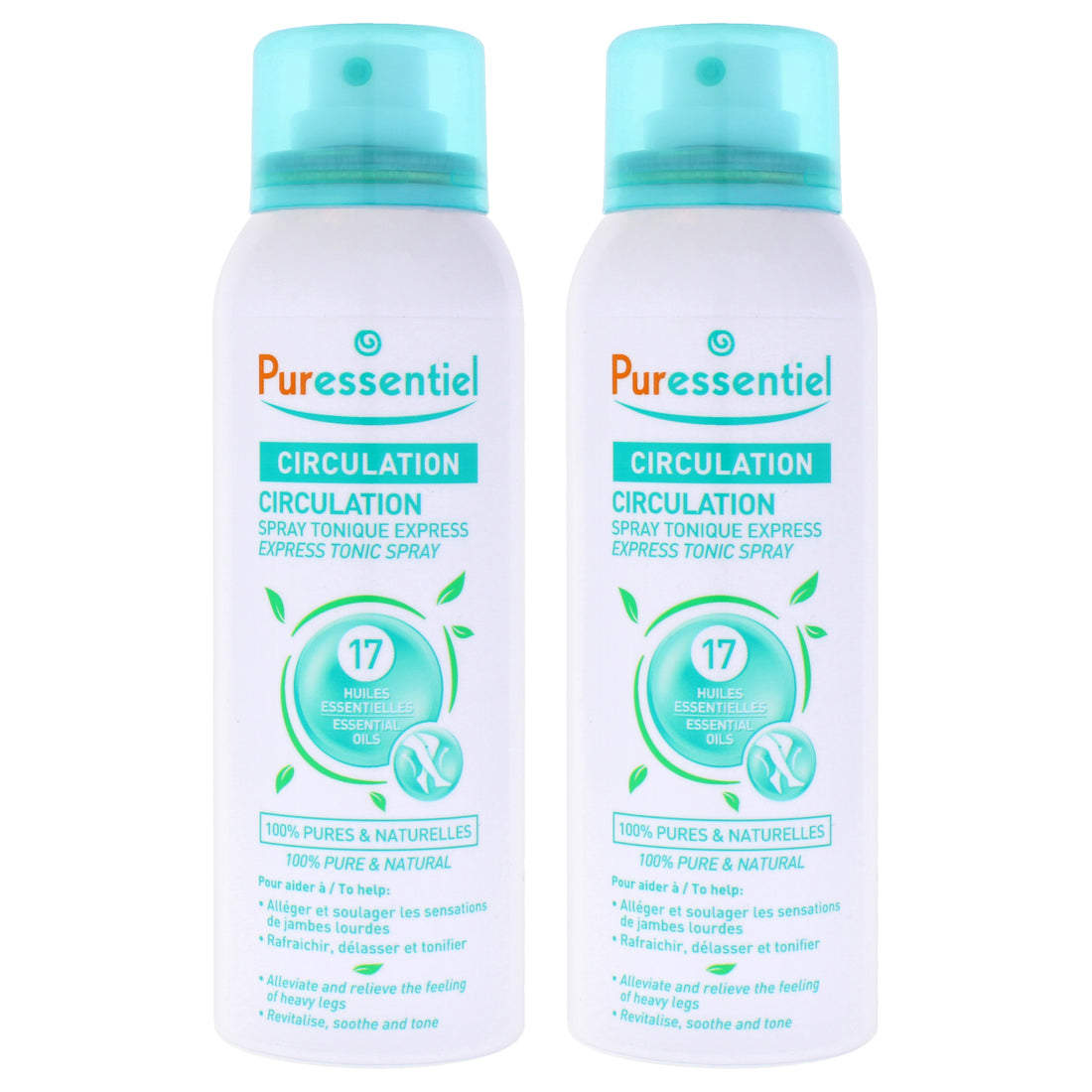 Circulation Spray by Puressentiel for Unisex - 3.4 oz Spray - Pack of 2