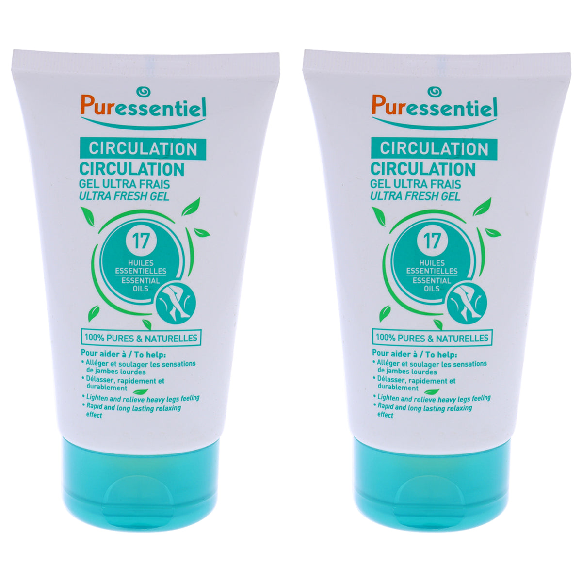 Circulation Ultra Fresh Gel by Puressentiel for Unisex - 4.22 oz Gel - Pack of 2