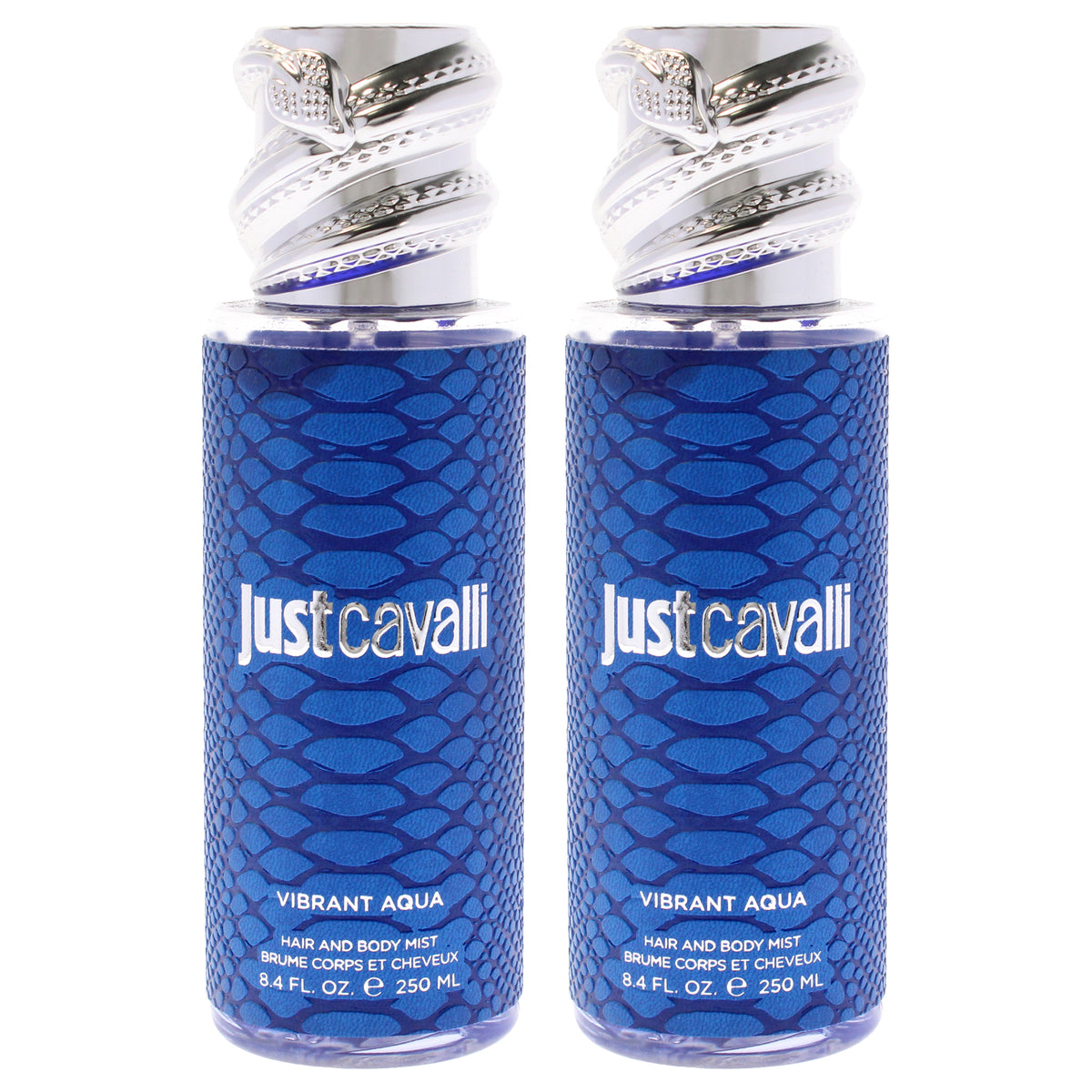 Just Cavalli Hair and Body Mist - Vibrant Aqua by Roberto Cavalli for Women - 8.4 oz Body Mist - Pack of 2
