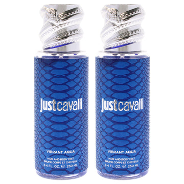 Just Cavalli Hair and Body Mist - Vibrant Aqua by Roberto Cavalli for Women - 8.4 oz Body Mist - Pack of 2