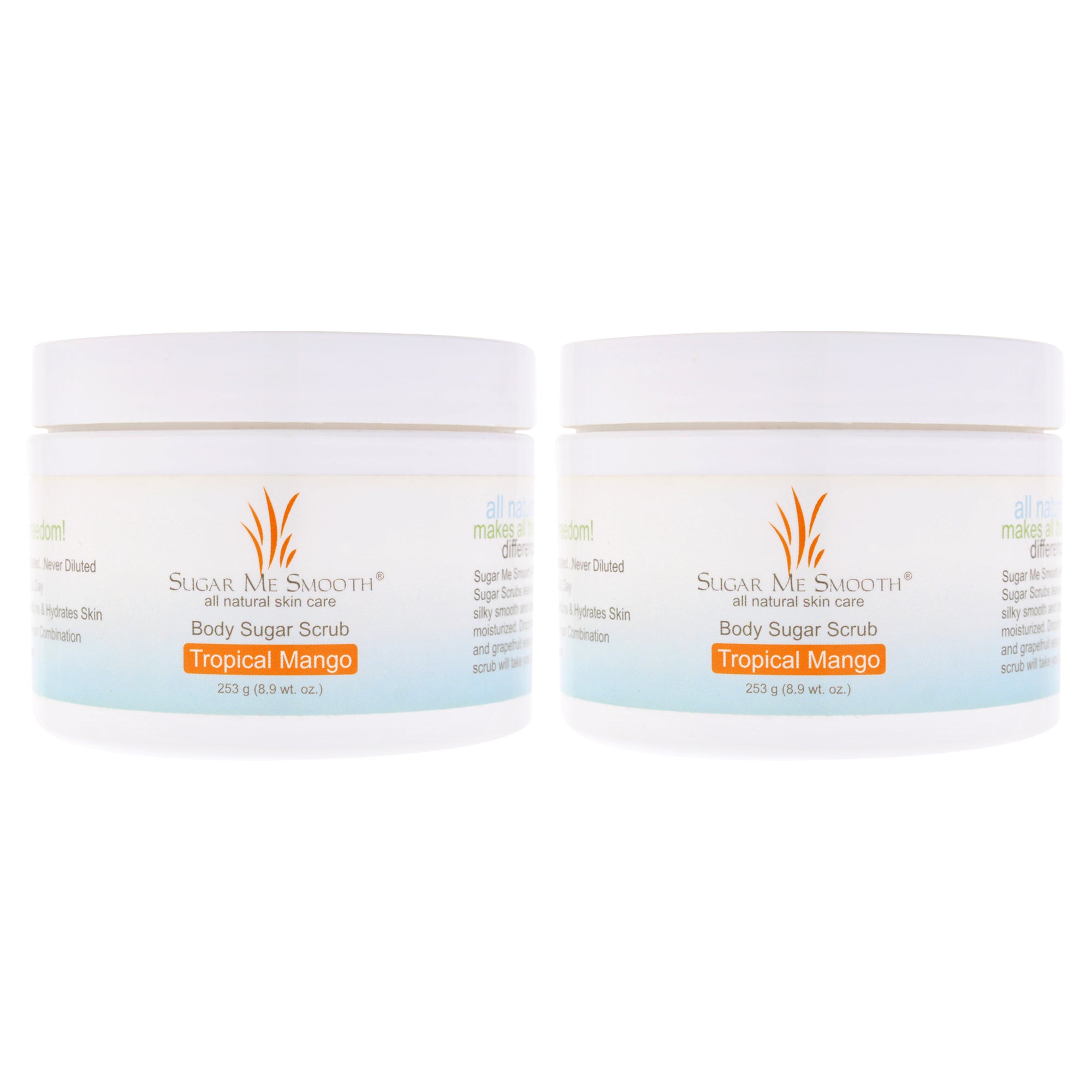 Body Sugar Scrub - Tropical Mango by Sugar Me Smooth for Unisex - 8.9 oz Scrub - Pack of 2