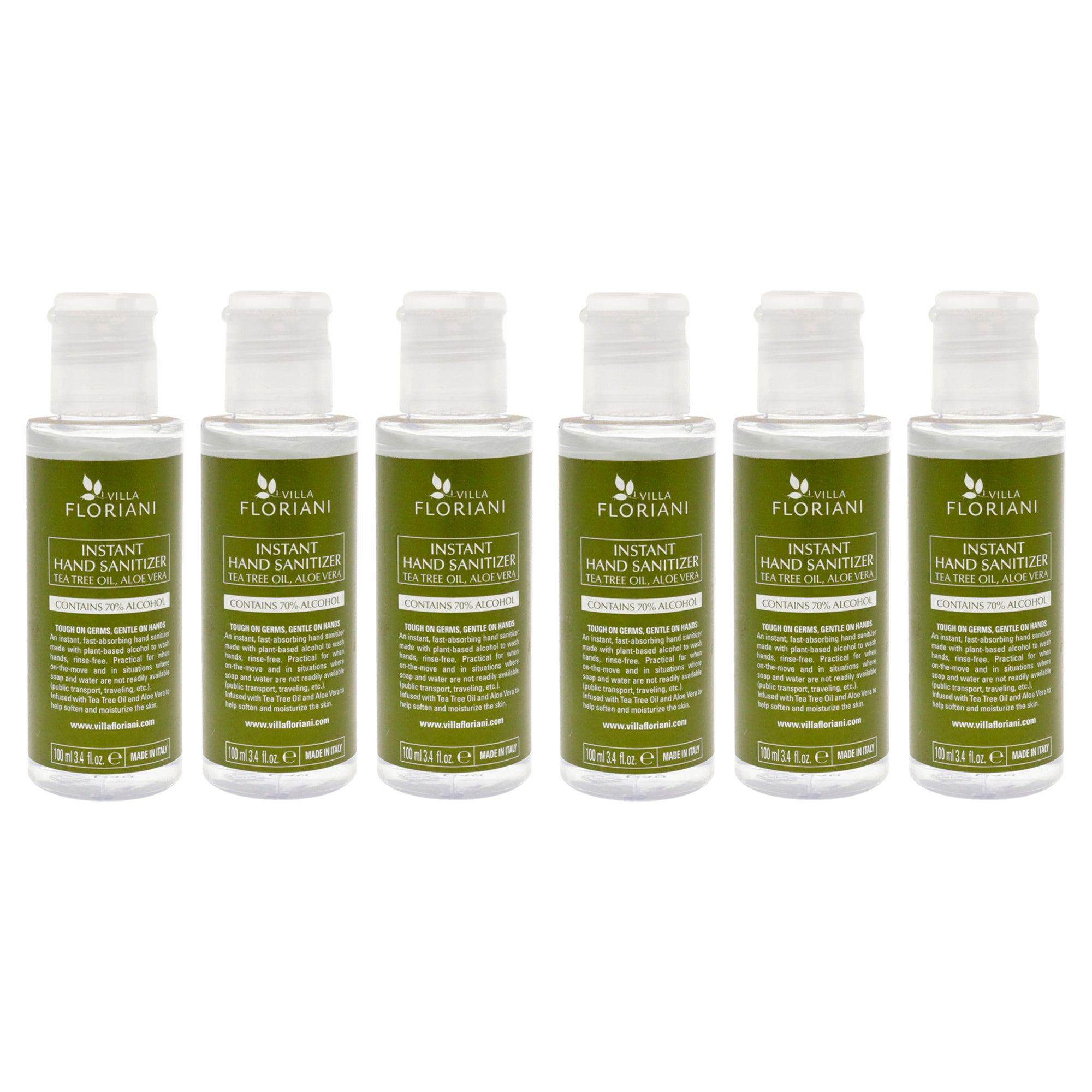 Villa Floriani Hand Sanitizer by Villa Floriani for Unisex - 3.4 oz Hand Sanitizer - Pack of 6