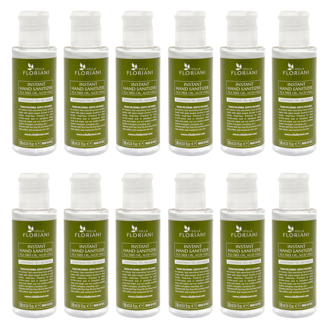Villa Floriani Hand Sanitizer by Villa Floriani for Unisex - 3.4 oz Hand Sanitizer - Pack of 12