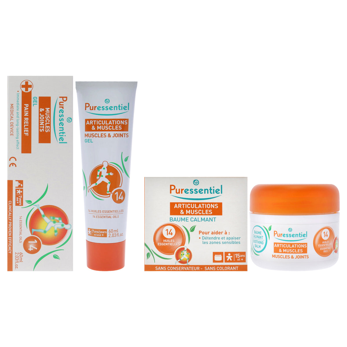 Puressentiel Kit by Puressentiel for Unisex - 2 Pc Kit 1.01oz Balm, 2.03oz Gel