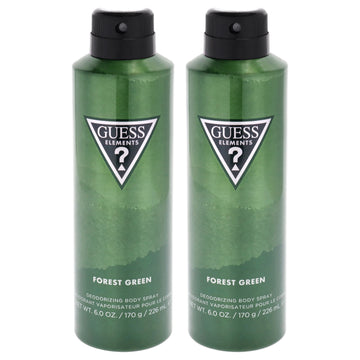 Guess Elements - Forest Green by Guess for Men - 6 oz Body Spray - Pack of 2