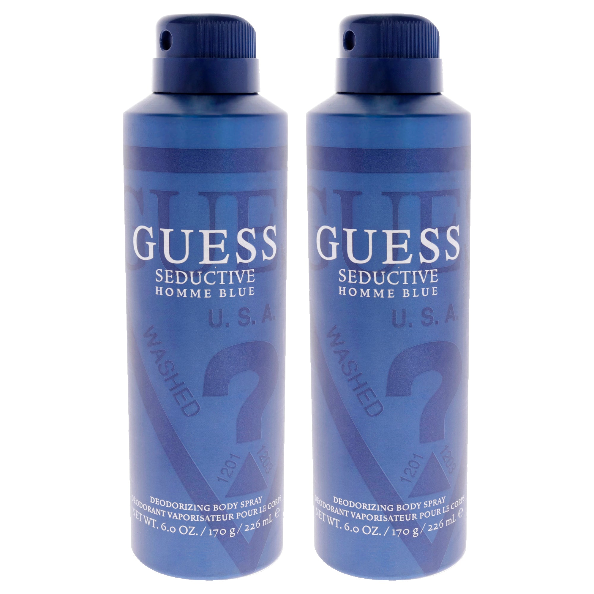 Guess Seductive Homme Blue by Guess for Men - 6 oz Body Spray - Pack of 2