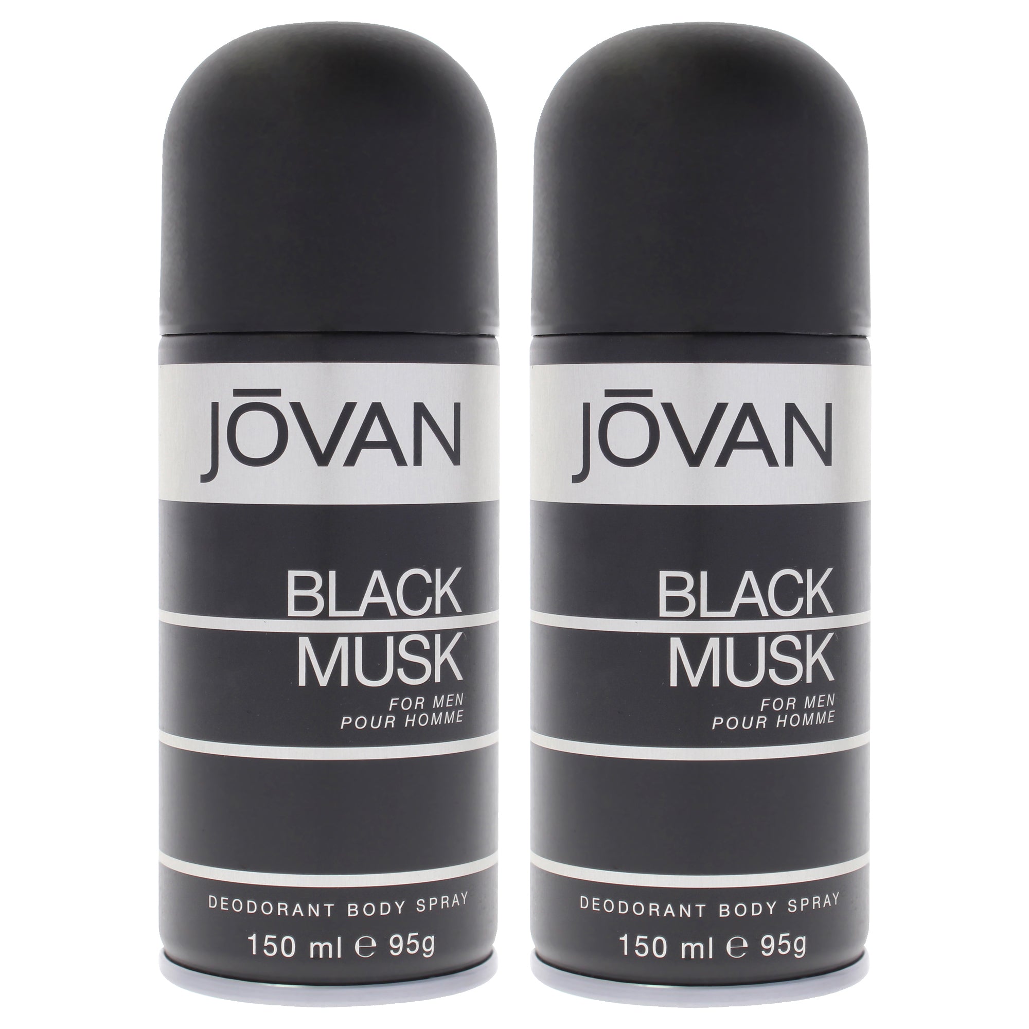 Jovan Black Musk by Jovan for Men - 5 oz Deodorant Spray - Pack of 2