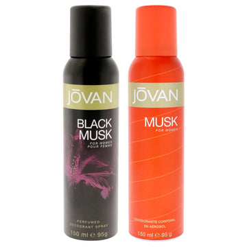 Jovan Kit by Jovan for Women - 2 Pc Kit 5oz Deodorant Spray - Musk, 5oz Deodorant Spray - Black Musk