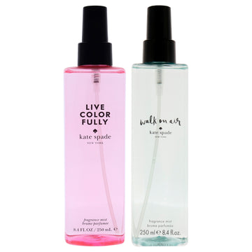 Kate Spade Kit by Kate Spade for Women - 2 Pc Kit 8.4oz Fragrance Mist - Live Colorfully, 8.4oz Fragrance Mist - Walk On Air